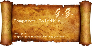Gompercz Zoltán névjegykártya